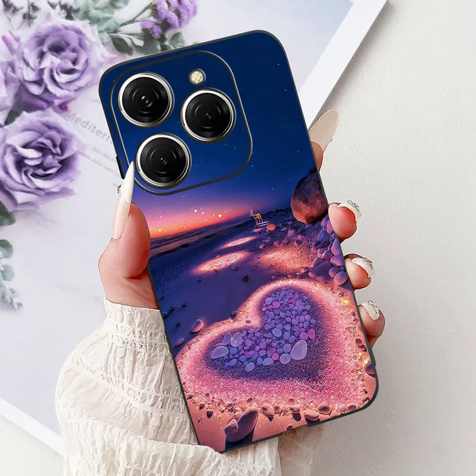 Para Tecno Spark 20c 20 Pro Plus Spark20 Pro Funda de teléfono Funda trasera de goma suave Mujer moda patrón de dibujos animados Funda de parachoques
