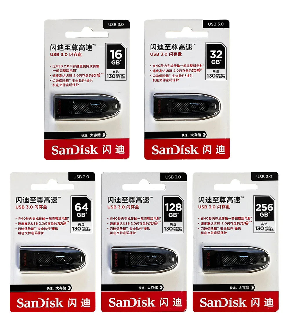 Unidad flash USB SanDisk USB 3,0, 512GB, 256GB, 128GB, 64GB, 32GB, Super Mini Pen Drive, memoria USB de alta velocidad usb3.1, disco U