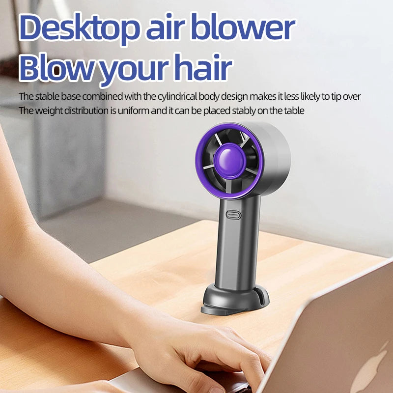 Mini Ventilador de Mano USB de Carga Rápida, Ventilador Portátil Silencioso de Alta Velocidad para Viajes y Actividades al Aire Libre