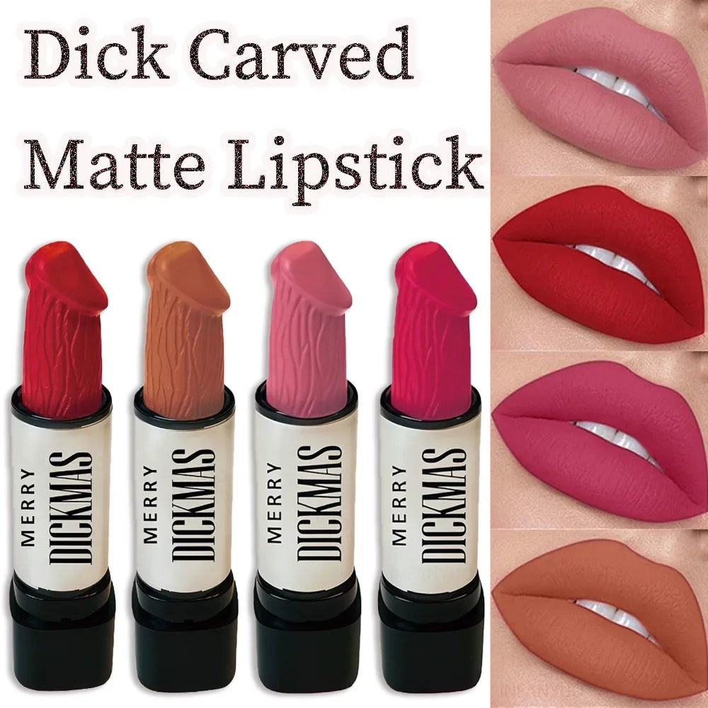 Lápiz Labial Secret Party Christmas, Lápiz Labial Mate de Larga Duración, Brillante, Sedoso, Suave como el Terciopelo, de Alta Pigmentación, Maquillaje Cosmético para Mujer