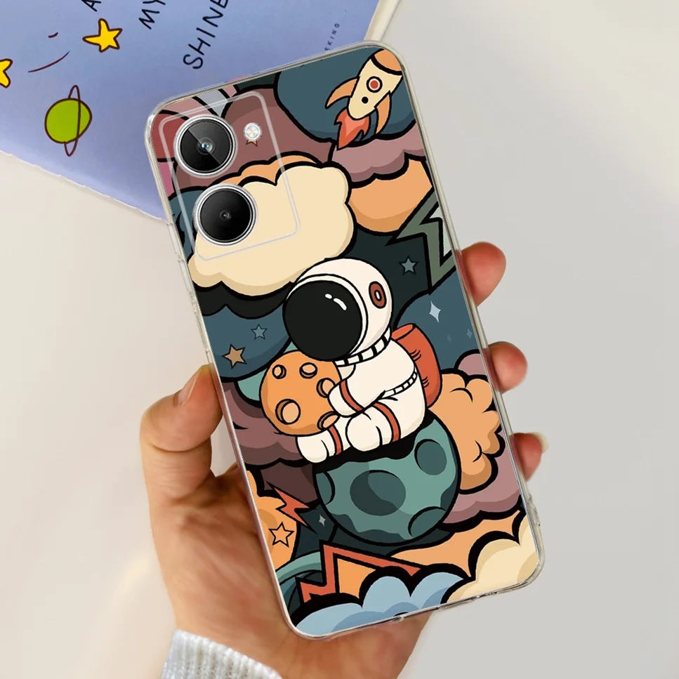 Para Realme 10 4G RMX3630 funda de teléfono suave de silicona TPU a prueba de golpes para Realme 10 funda protectora trasera con diseño de dibujos animados bonitos