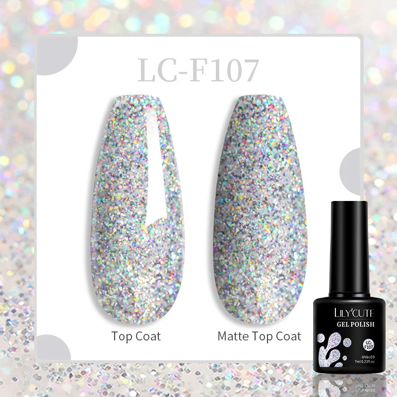 LILYCUTE-esmalte en Gel para uñas, barniz semipermanente para manicura, con LED UV, 129 colores, 7ML