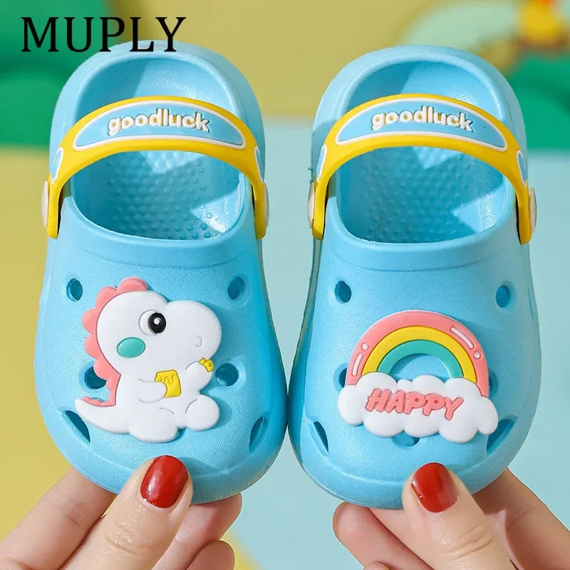 Summer Children Garden Clogs Shoes Boys&Girls Beach Sandal Kids Lightweight Breathable Cute Cartoon Slip Baby Slippers