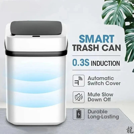 Cubo de basura inteligente de 13L para cocina y baño, con sensor táctil para inodoro