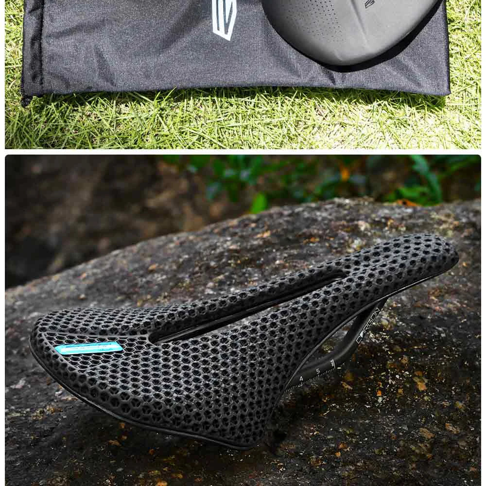 RYET-sillín de carbono para bicicleta con estampado 3D, 140mm, 142mm, superligero, para carreras de montaña, EVA, cojín para asiento de bicicleta, pieza de asiento para ciclismo