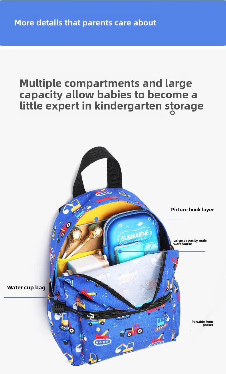 Mochila Infantil de Dibujos Animados, Ligera, para Jardín de Niños y Escuela, con Protección Ergonómica para la Columna Vertebral, para Niños y Niñas, Estilo Casual y Moderno