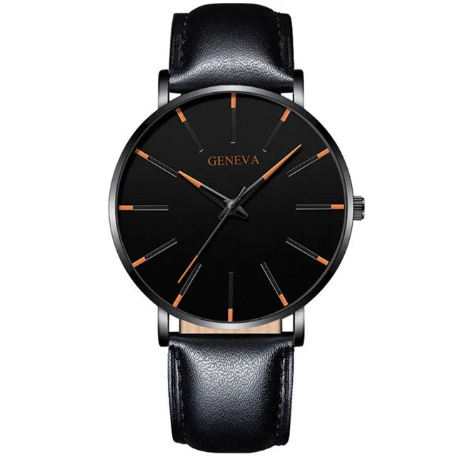 Reloj de pulsera de cuarzo para hombre minimalista ultrafina
