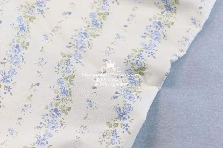 235x50cm tela azul gris rosa raya floral estampado de hojas funda nórdica juego de cuatro piezas tela de cama