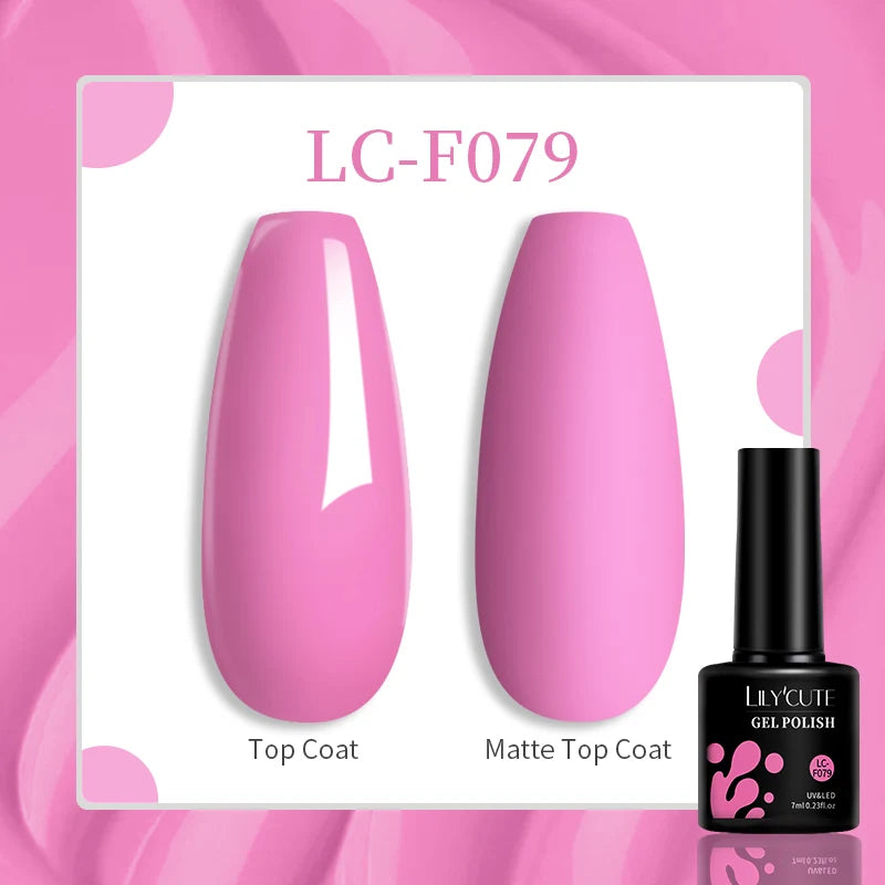 LILYCUTE-esmalte en Gel para uñas, barniz semipermanente para manicura, con LED UV, 129 colores, 7ML