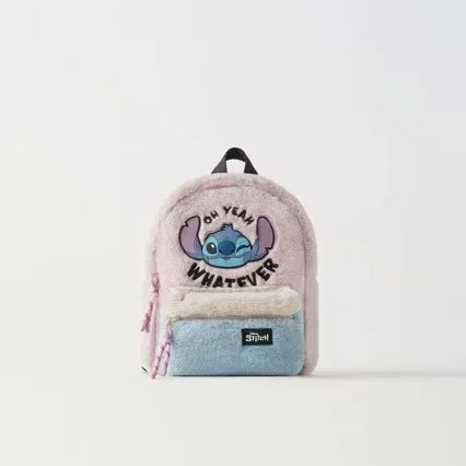 Mochila de Peluche Stitch 2026, Mochila Escolar Japonesa Azul con Diseño Divertido de Stitch, Mochila de Gran Capacidad para Estudiantes, Bolsa de Jardín de Infancia, Regalo para Niños
