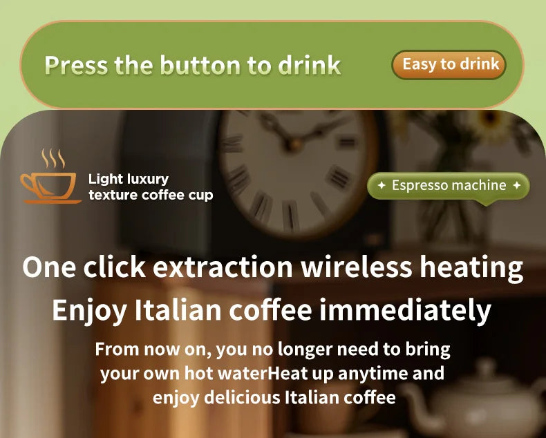 Cafetera Espresso eléctrica inalámbrica 2 en 1 para coche y hogar, cafetera portátil para acampar, cafetera de viaje en polvo cápsula
