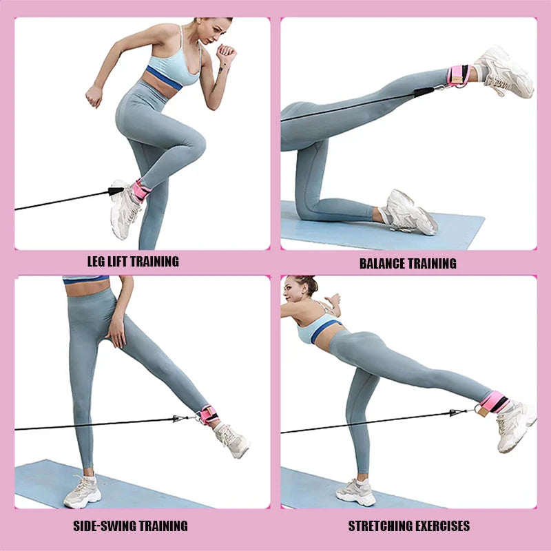 Correas de tobillo, conjunto de bandas de resistencia, equipo de ejercicio para entrenamiento físico, peso del tobillo, banda elástica de Yoga para gimnasio, hombre y mujer