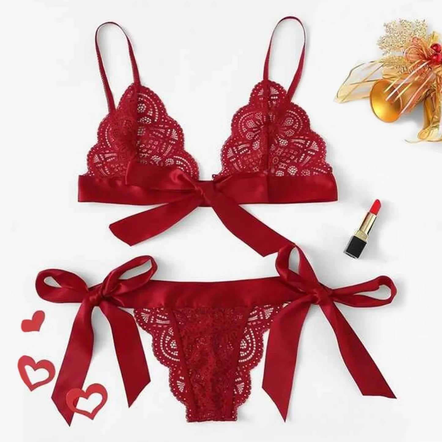 Conjunto de lencería Sexy para mujer, ropa interior transparente de encaje ultrafino, lencería con cordones ajustables, ropa de dormir con tirantes finos