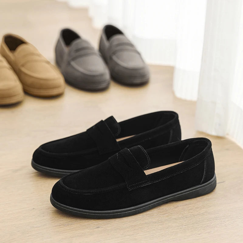 Gran oferta de mocasines sin cordones para hombre, ligeros, transpirables, cómodos, planos para exteriores, suela suave antideslizante, zapatos informales para caminar a diario