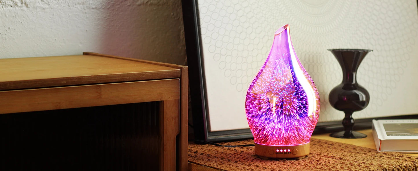 Difusor de aceites esenciales, humidificador ultrasónico de aromaterapia 3D, ajuste de temporizador de apagado automático, decoración de Aroma para regalo de oficina en casa