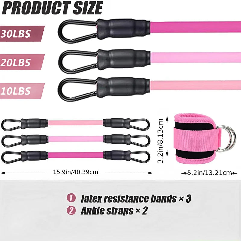 Correas de tobillo, conjunto de bandas de resistencia, equipo de ejercicio para entrenamiento físico, peso del tobillo, banda elástica de Yoga para gimnasio, hombre y mujer