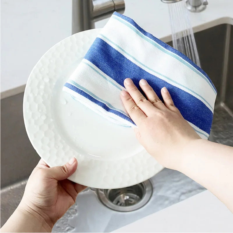 Paños de Cocina de Algodón, Paños de Tela a Rayas, Servilletas de Tela para el Hogar y la Cocina, Paños para Lavar Platos, Suministros para Restaurantes