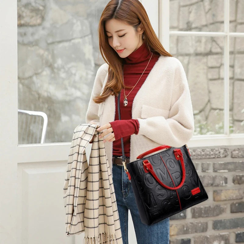 Bolsos cruzados informales de cuero PU para mujer, bolso de mano de diseñador de lujo, bolso de hombro de viaje de gran capacidad