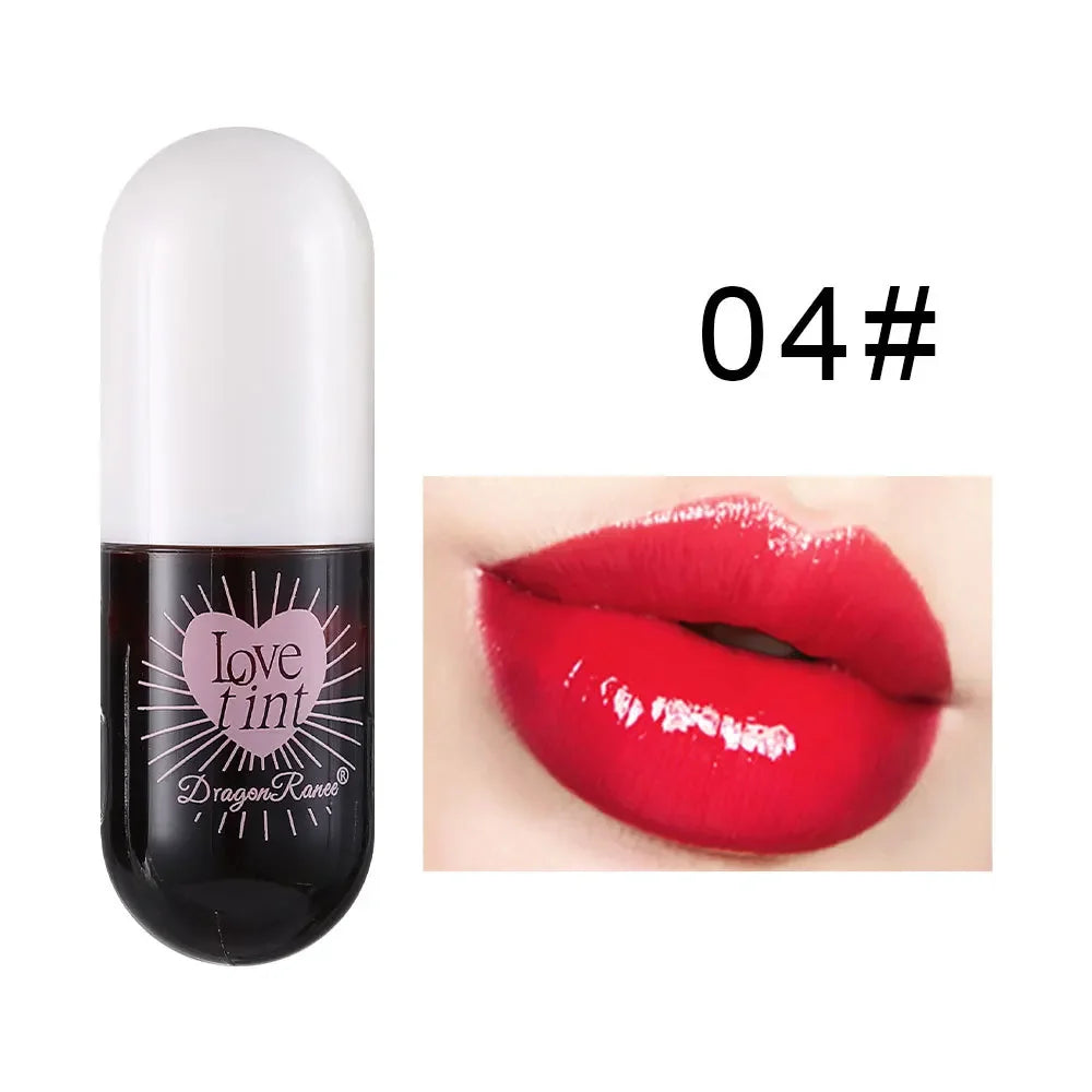 Brillo Labial Efecto Espejo, Hidratante, Larga Duración, Tinte Labial Rojo Sexy con Acabado Brillante, Maquillaje Nutritivo, Lápiz Labial Líquido