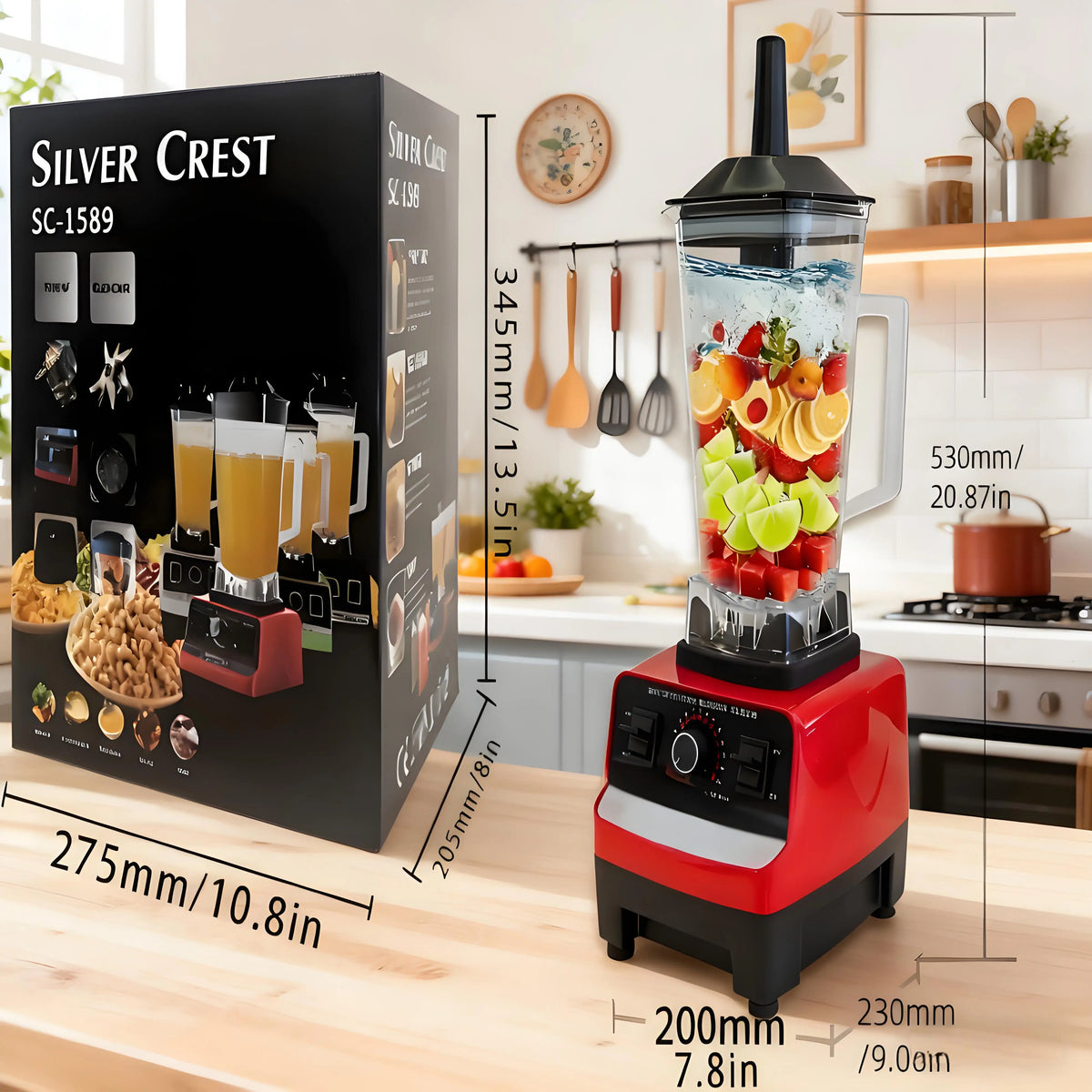 Licuadora Segura Libre de BPA con Vaso – Ideal para Smoothies y Bebidas, Incluye 6 Herramientas Útiles