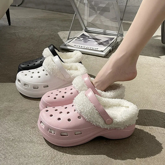 1 par de plantillas para zapatos con forro de piel cálida para invierno, plantilla de felpa Crocs para mujeres y hombres, cubiertas de zapatos, accesorios de forro de felpa extraíbles