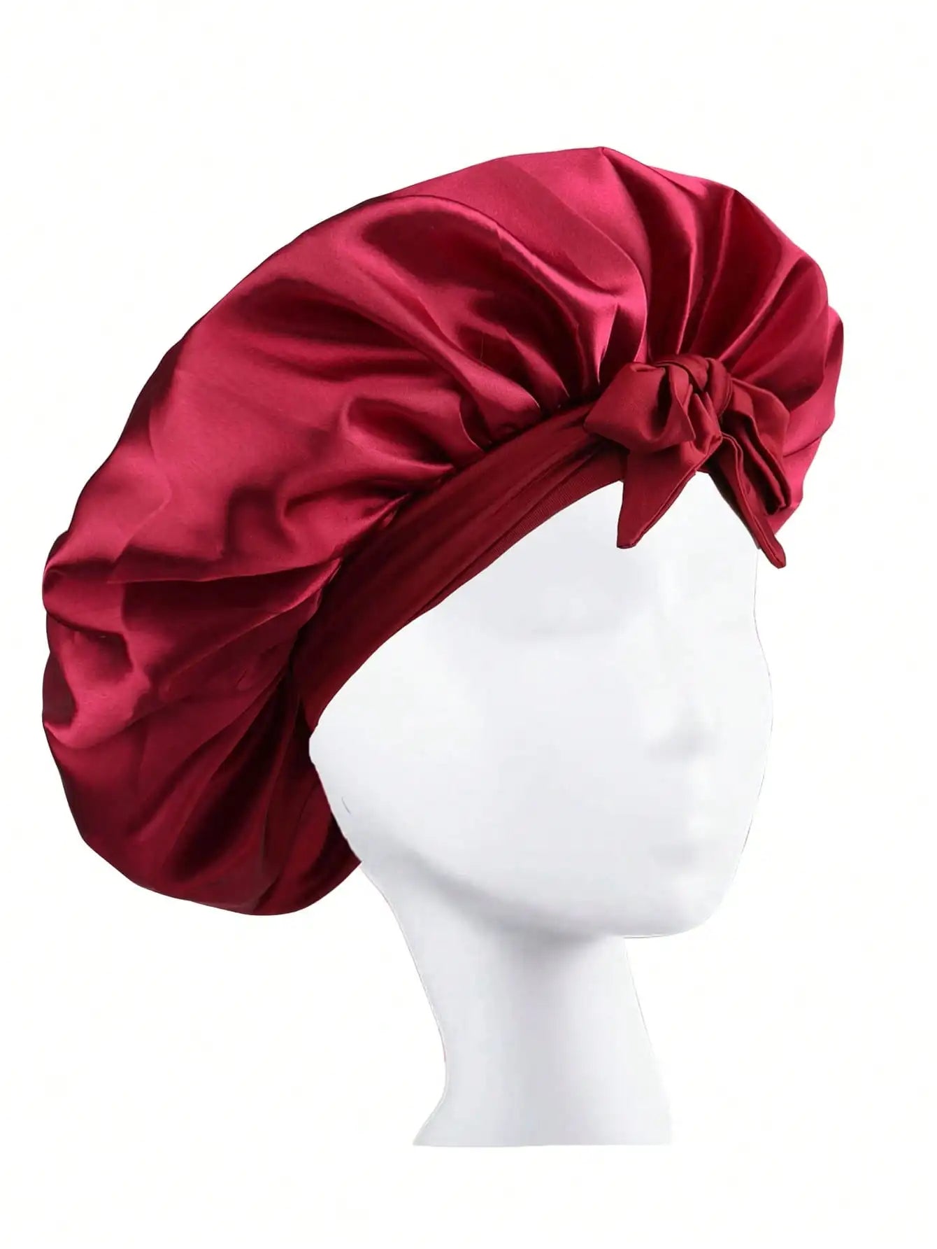 Gorro de satén Gorro de seda Bonne ajustable para dormir Gorro para el pelo con banda para atar Gorros para mujeres y hombres