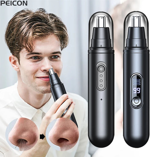 Recortador de Vello Nasal Eléctrico para Hombre, Depilador Nasal Portátil para Nariz y Orejas, Mini Recortador de Vello Nasal Recargable por USB