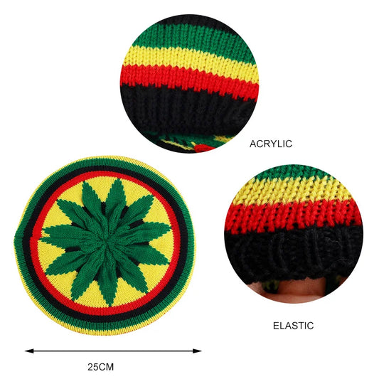 Nuevas mujeres Hip Hop gorra a rayas multicolor Bob Marley Reggae moda nueva lana gorro de arcoíris gorro jamaicano Skullies gorras