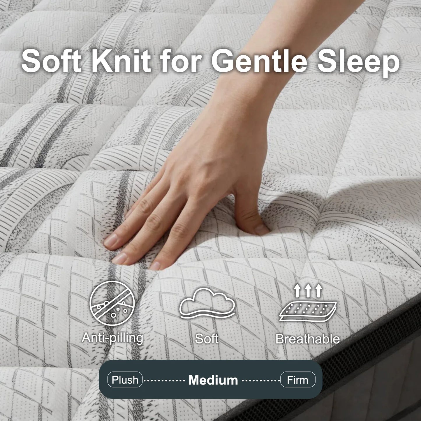12" 14 Inch Gel Memory Foam Hybrid Mattress Medium Firm Pocket Spring Queen King Bed Motion Isolation