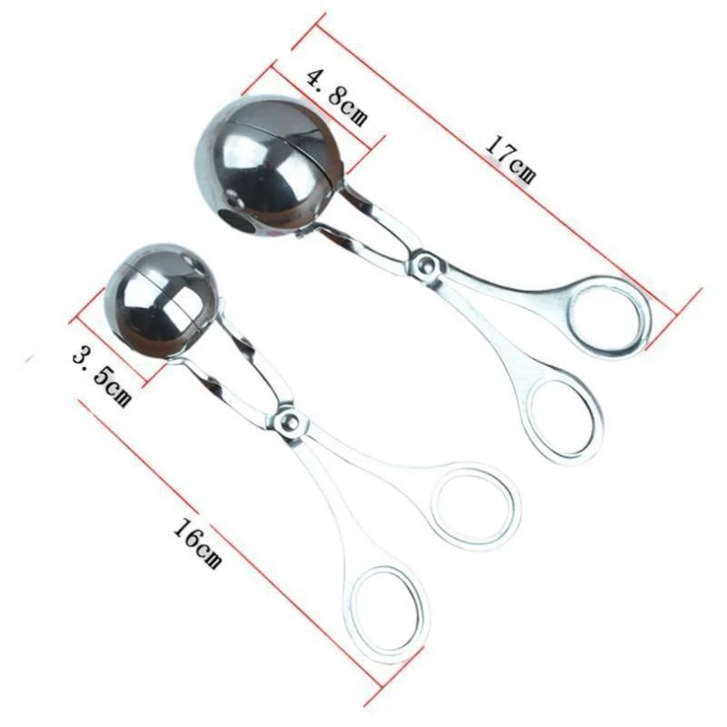 Herramienta para hacer bolas de carne, Clip redondo de acero inoxidable, cuchara moldeadora de bolas de arroz, molde para hacer albóndigas, utensilio de cocina relleno antiadherente