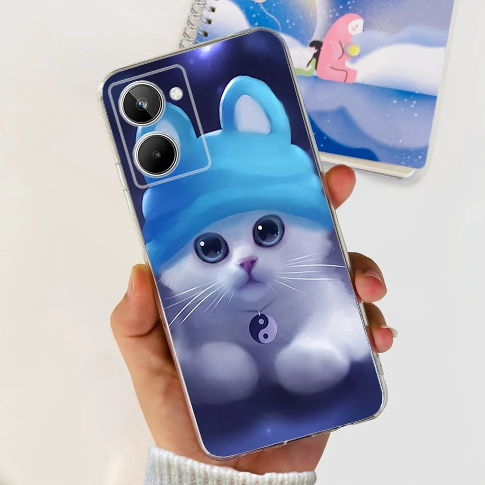 Para Realme 10 4G RMX3630 funda de teléfono suave de silicona TPU a prueba de golpes para Realme 10 funda protectora trasera con diseño de dibujos animados bonitos