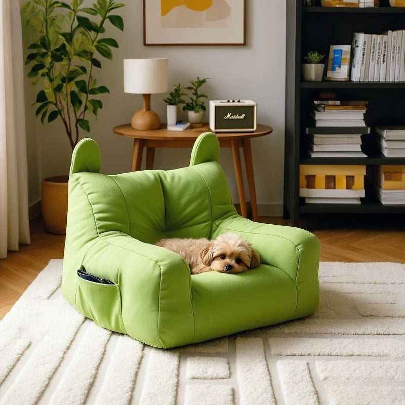 Sofá cama para gatos con diseño de dibujos animados, cama para mascotas lavable desmontable para gatos de interior, soporte de hasta 2,72 KG, regalos acogedores para muebles para mascotas