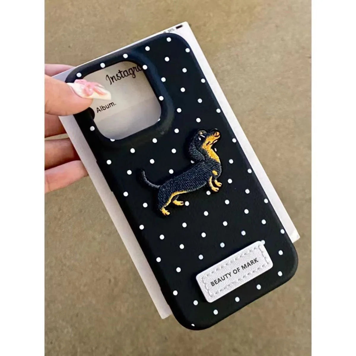 Bonita funda de teléfono de lunares esmerilados, bonita funda de dibujos animados para IPhone 15 13 14 11 12 16 17 Pro Max 7 8 Plus XR XS, cubierta anticaída