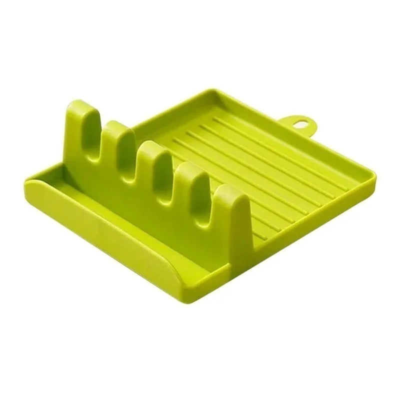 Soportes para cucharas de cocina, tenedor, espátula, estante, organizador, soporte para palillos de plástico, almohadilla antideslizante para cucharas