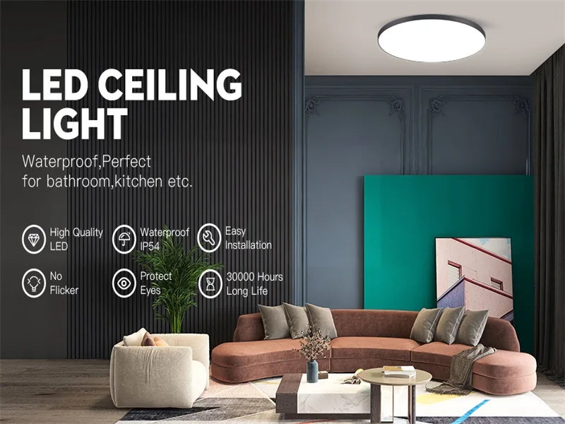 Lámpara de techo Led para sala de estar, luz moderna de CA 110V-220V, 18W, 30W, 40W, accesorios de iluminación para dormitorio y cocina