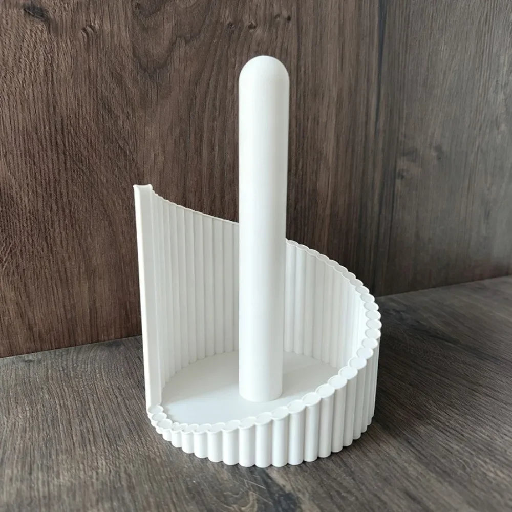Dispensador de toallas de papel para impresión 3D, de pie, estable, para la cocina, que ahorra espacio y ofrece un sistema sencillo para guardar rollos de papel.
