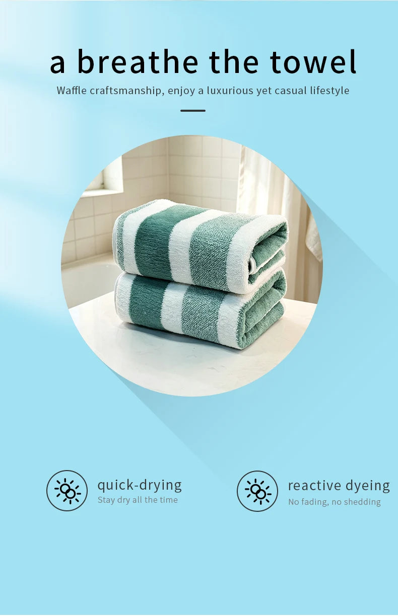 Paquete de 2 toallas con gran absorción de agua, secado rápido, sin desprendimiento y duraderas - Muy adecuadas para el hogar, la playa y la cara