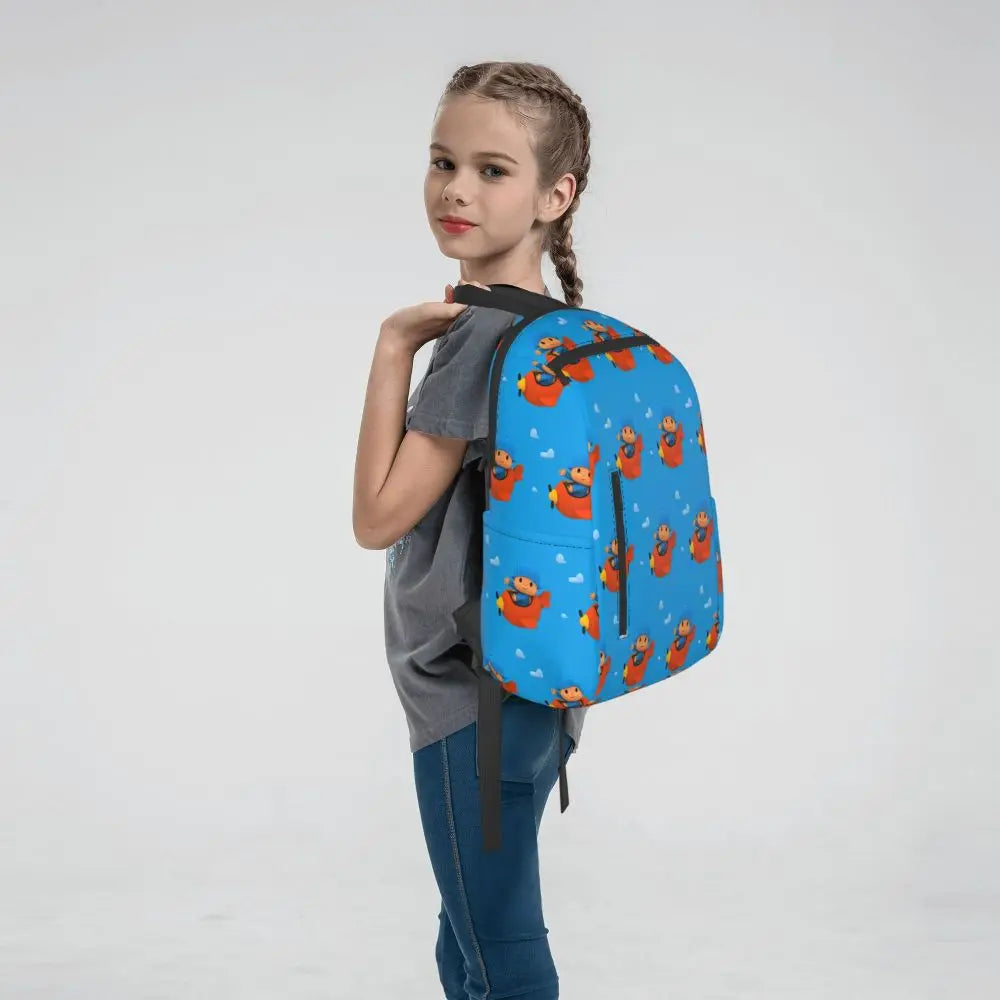 Mochila azul de dibujos animados de Pocoyo para niños, mochila de gran capacidad para niños, mochila escolar, bolsos de hombro para hombres y mujeres