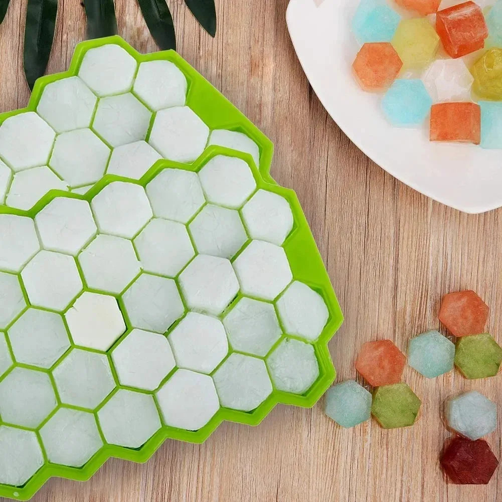 Molde para cubitos de hielo de 37 cavidades, molde para cubitos de hielo de silicona reutilizable, máquina para hacer helados sin BPA con tapas, molde para paletas DIY, bandejas para cubitos de hielo