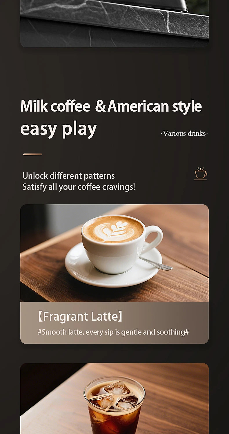 Cafetera Espresso de 20 Bares de Presión, Calentamiento Rápido en 20s, Extracción Automática, Espumador de Leche, Cafetera Barista para el Hogar, Tanque de Agua de 1.5L
