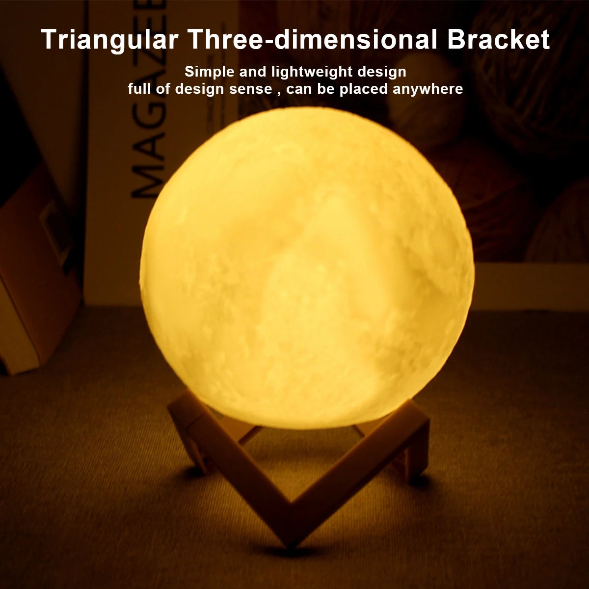 Lámpara de Luna luz LED nocturna alimentada por batería con soporte lámpara estrellada para decoración de dormitorio luces nocturnas regalo para niños lámpara de Luna