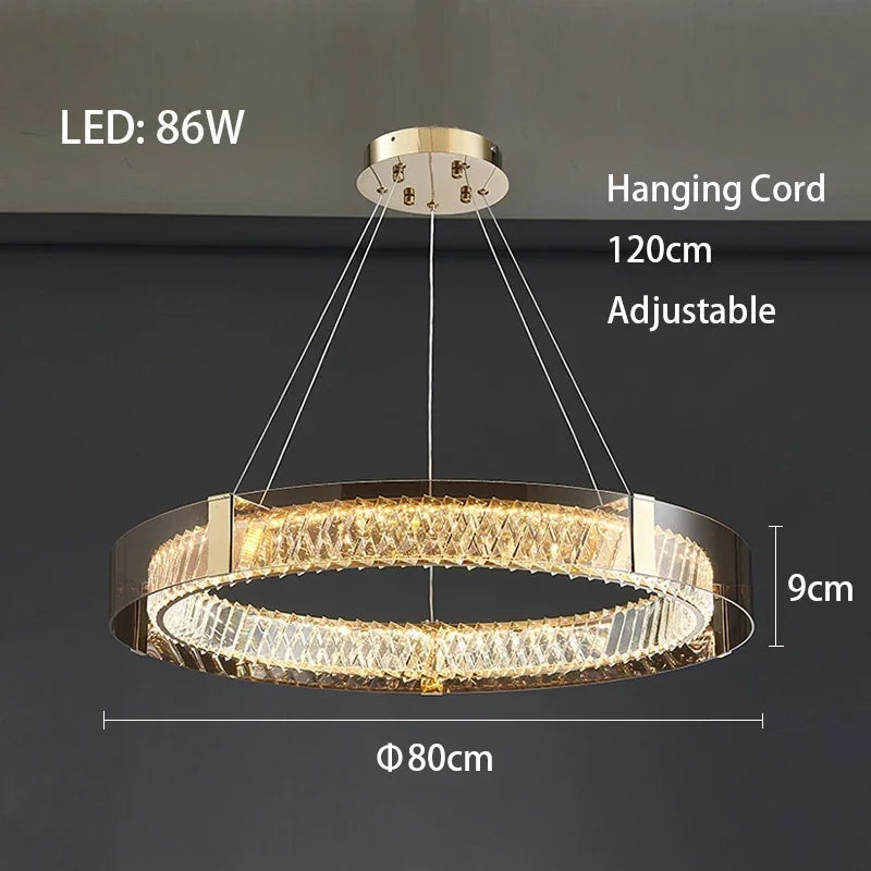 Luces de techo de cristal, luces LED, candelabro de techo moderno, lámparas regulables de lujo, decoración de habitación, Plafonnier, decoración del hogar para dormitorio