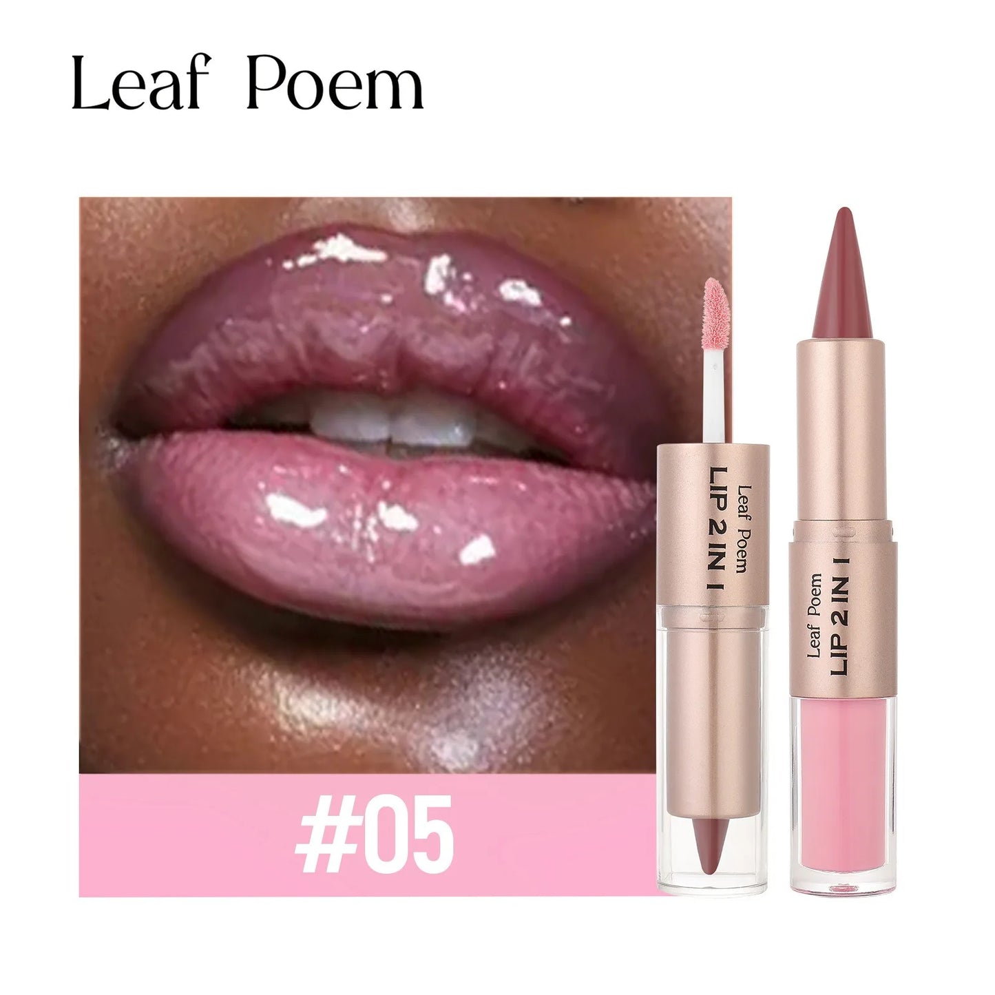 Maquillaje de Labios 2 en 1 Color Rosa Ciruela Oscuro, Delineador de Labios Mate, Brillo Labial Voluminizador con Efecto Espejo, Contorno de Labios Resistente al Agua, Maquillaje No Pegajoso