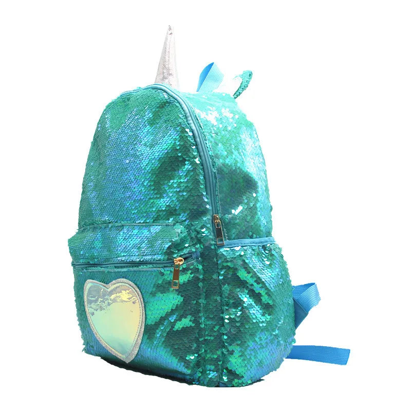 Mochila de lentejuelas de gran capacidad de unicornio para niños, Mochila de dibujos animados para estudiantes, Mochila informal con lentejuelas, mochilas para volver a la escuela