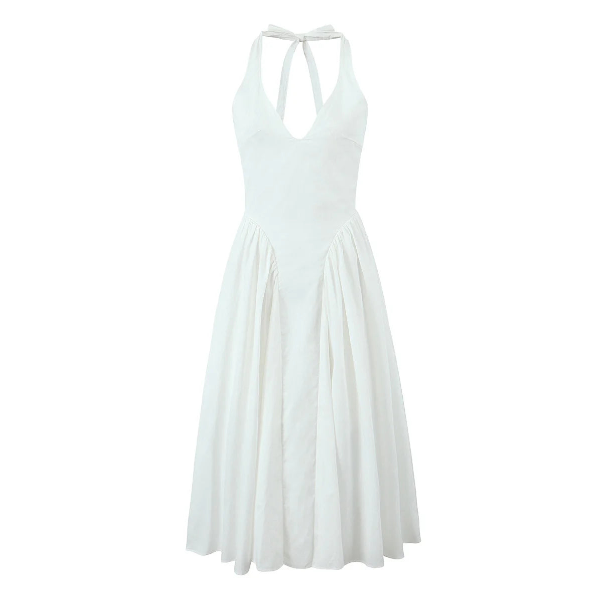 YENKYE-vestido Sexy con espalda descubierta para mujer, vestido verde elegante con cuello Halter, cintura baja, corte en A, Midi, vestidos de fiesta de noche de verano, bata de algodón