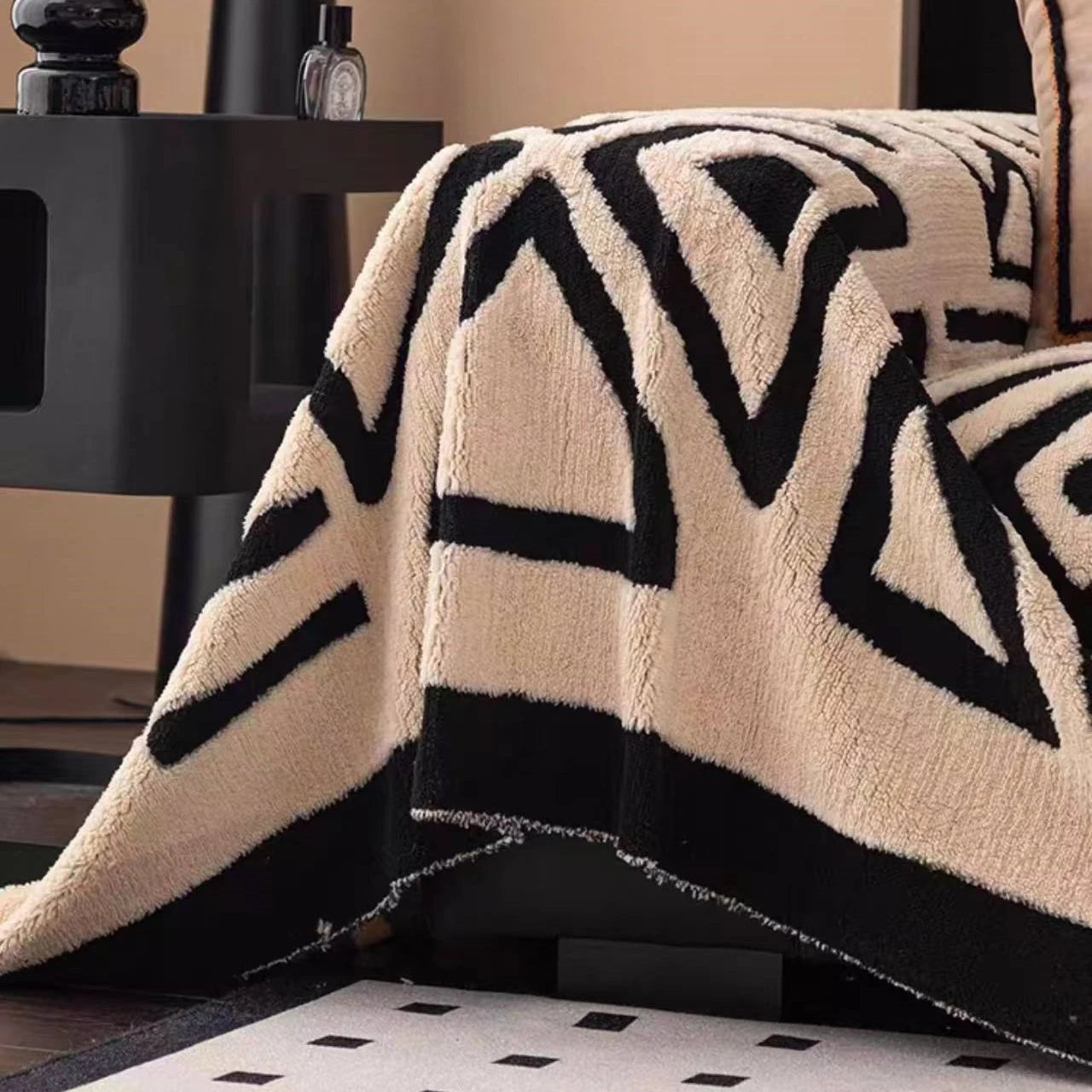 Protector de sofá de estilo nuevo bohemio, manta de sofá de lana cálida y cómoda Vintage, adecuada para mascotas, protección antideslizante, lujo
