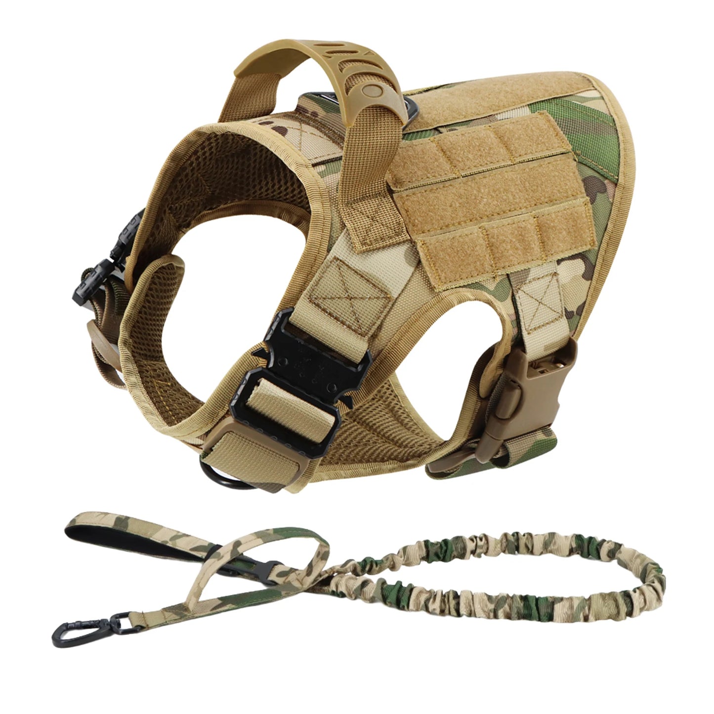 Arnés táctico para perros, conjunto de correa para perros grandes, arneses militares para entrenar, caminar, cazar, chaleco para mascotas, mango sin tirar, Malinois