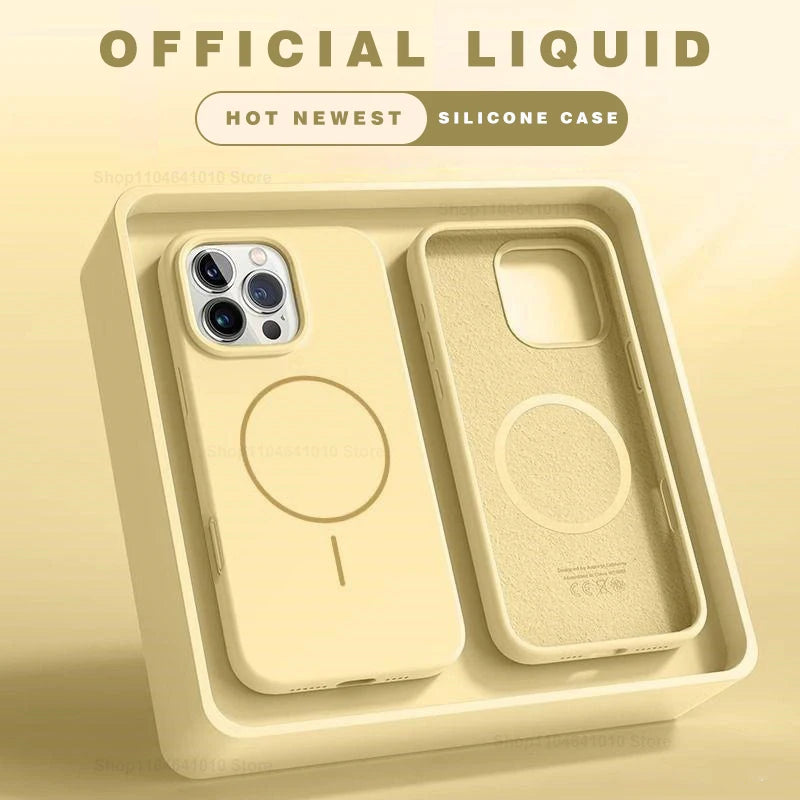 Funda de teléfono magnética para iPhone 15, 14, 16 Plus, 11, 12, 13, 17 Pro Max Air, carcasa de silicona a prueba de golpes para fundas de carga inalámbrica Magsafe, fundas de teléfono iphone 17 16 pro max