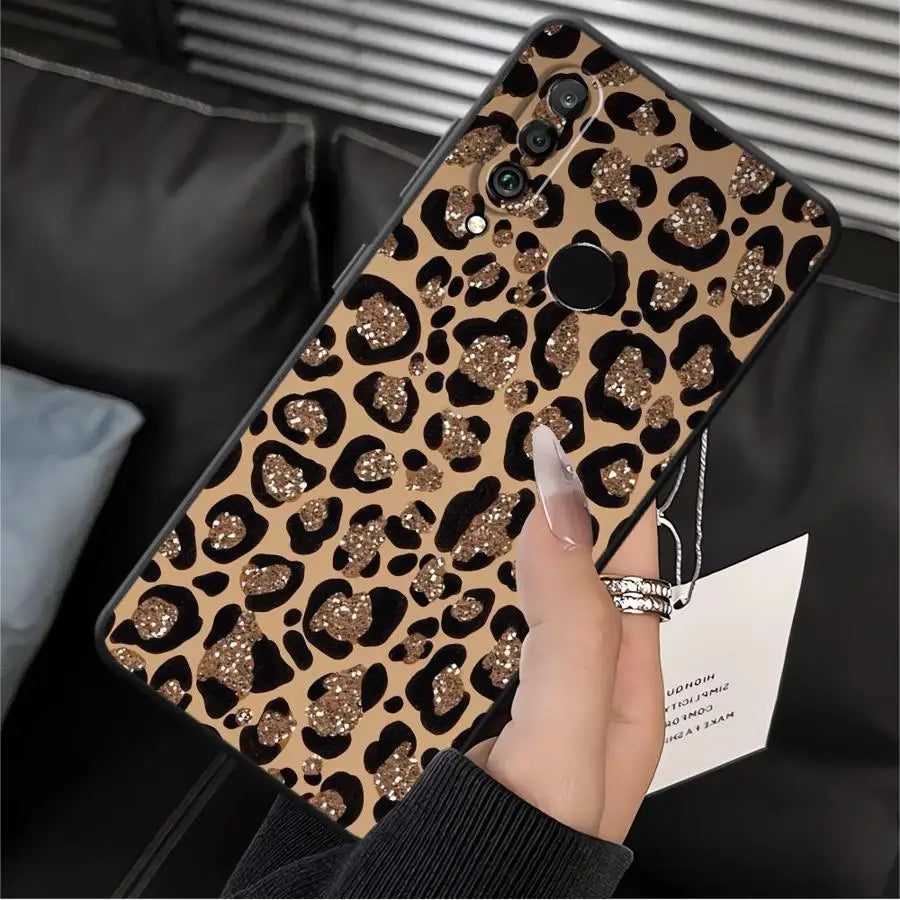 Funda de teléfono para Huawei P30 P20 Pro P20 P40 Lite P20 Lite 2018 P Smart 2019 funda suave patrón de estampado de leopardo de dibujos animados