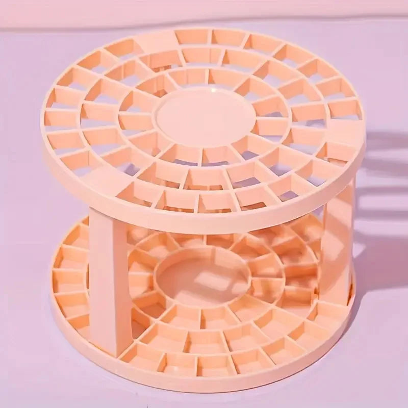 360 °   Caja de almacenamiento giratoria para maquillaje, organizador de maquillaje de escritorio, soporte para brochas cosméticas, soporte para lápiz de cejas y labios, contenedor de joyas